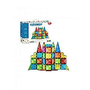 Manyetik Tiles Renkli 45 Parça Manyetik Yapı Magnetic Bloklar