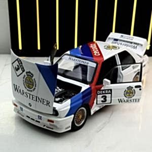 1:24  BMW M3 1988 E30 DTM  Sesli Çek Bırak Işıklı Metal Diecast Model Araba Beyaz Renk