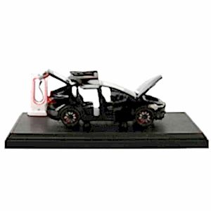1:24 Ölçek Sesli ve Işıklı DieCast Metal Tesla Model X Araba 18 Cm Siyah Renk