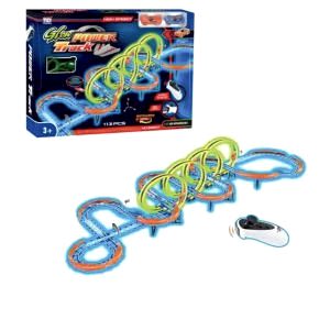 113 Parça Işıklı Spiral Rampalı USB Şarjlı Kumandalı Arabalı Glow Flip Track Yarış Pisti Seti