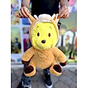 50 Cm İnek Figür Kapüşonlu Peluş Ayı Yumuşacık Sevimli Peluş Ayıcık