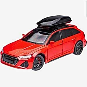 1:24 Audi Rs6 Işıklı Sesli Kapıları Kaputu Bagajı Açılabilen 20 Cm Model Metal Araba Kırmızı Renk