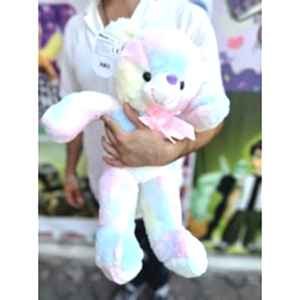 Rengarenk Peluş Ayı 50 Cm Yumuşacık Dolgulu Pamuk Kumaşlı Peluş Ayı Uyku Arkadaşı