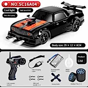 2.4G Kumandalı 18 Km Şarjlı Işıklı Duman Atan 4x4 Drift Araba Dodge Challenger 28 Cm