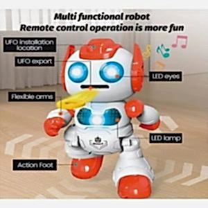 Uzaktan Kumandalı Disk Atan Işıklı Robot Müzikli Disk Atan Robot Turuncu Renk