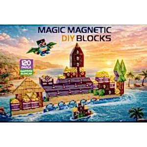 120 Parça Korsan Temalı Manyetik Bloklar 120 Parça Magıc Magnetic Dıy Blocks