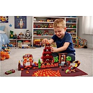 122 Parça Lav Temalı Manyetik Bloklar 122 Parça Magıc Magnetic Dıy Blocks Set